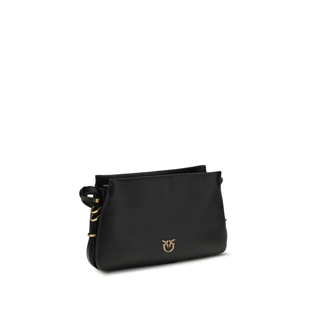 One Two Three Mini Shoulder Bag In Black Calf Leather