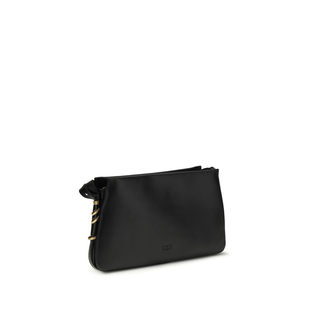 One Two Three Mini Shoulder Bag In Black Calf Leather