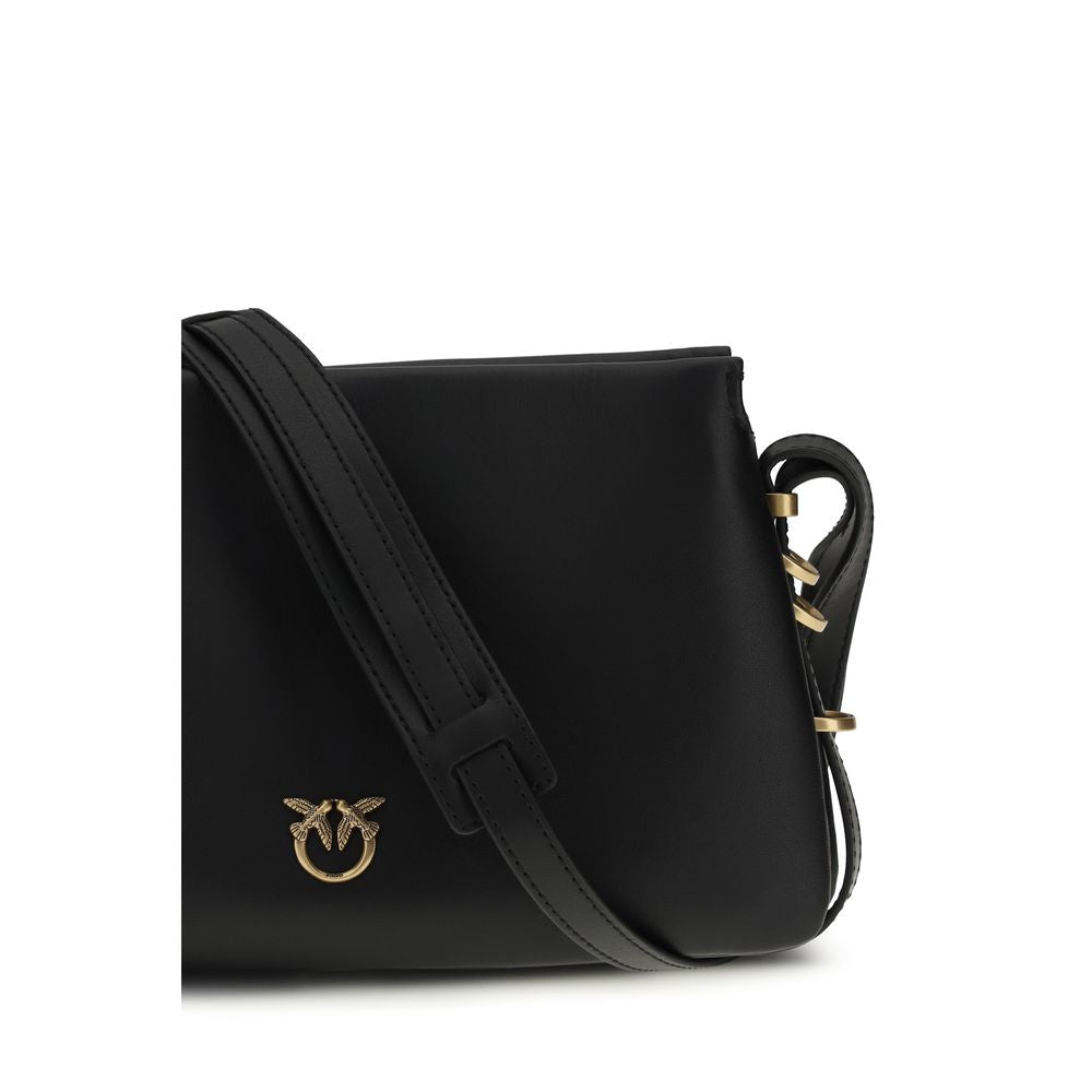 One Two Three Mini Shoulder Bag In Black Calf Leather