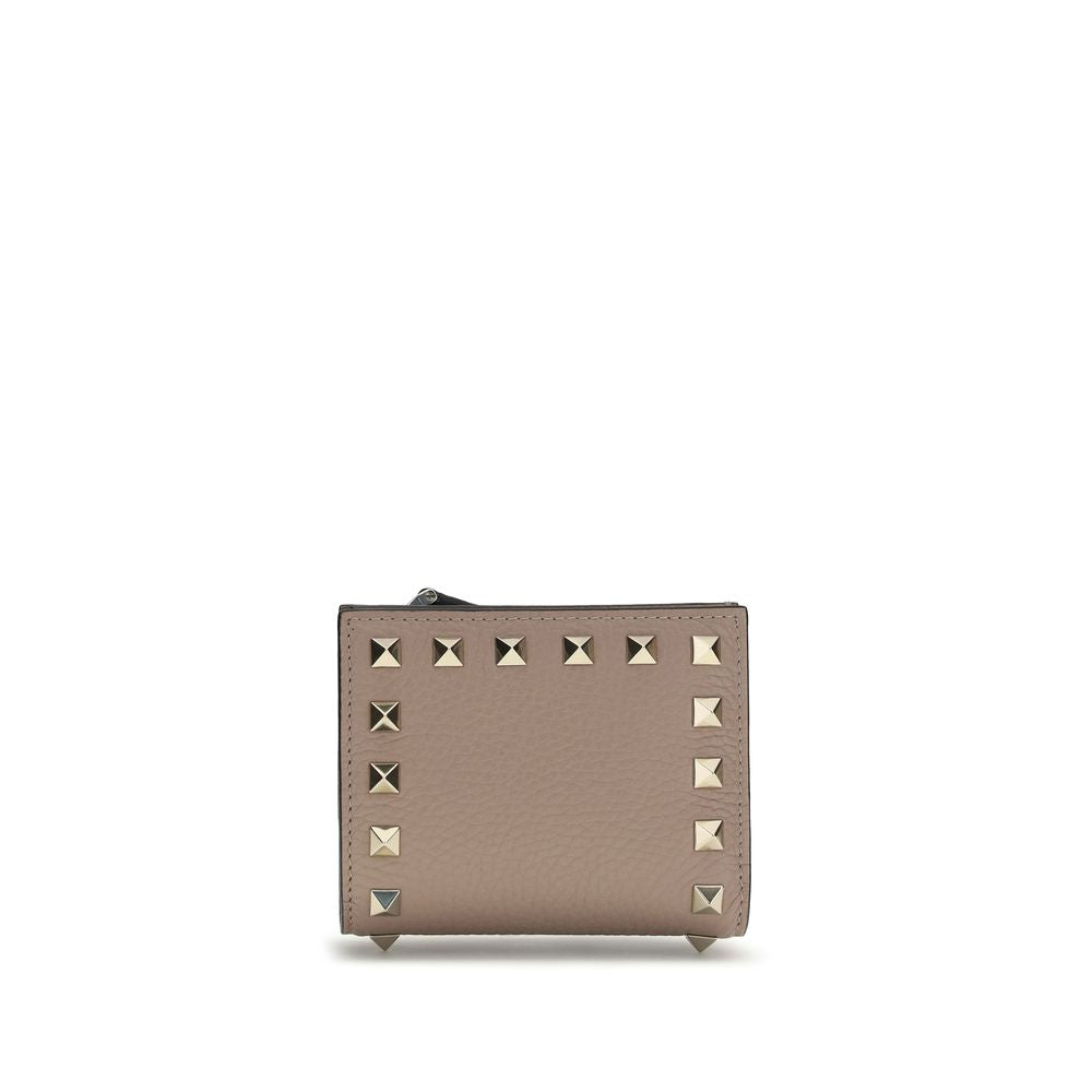 Rockstud Grained Leather Wallet