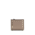 Rockstud Grained Leather Wallet