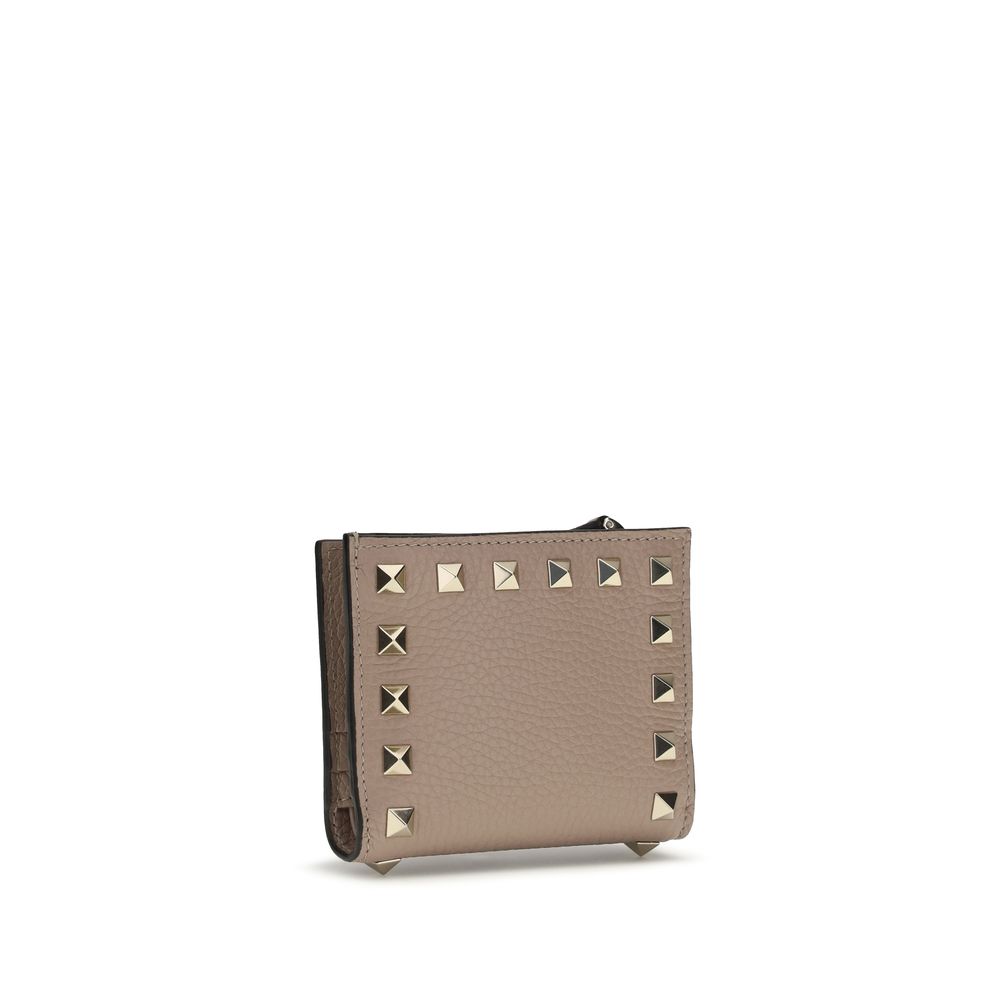 Rockstud Grained Leather Wallet