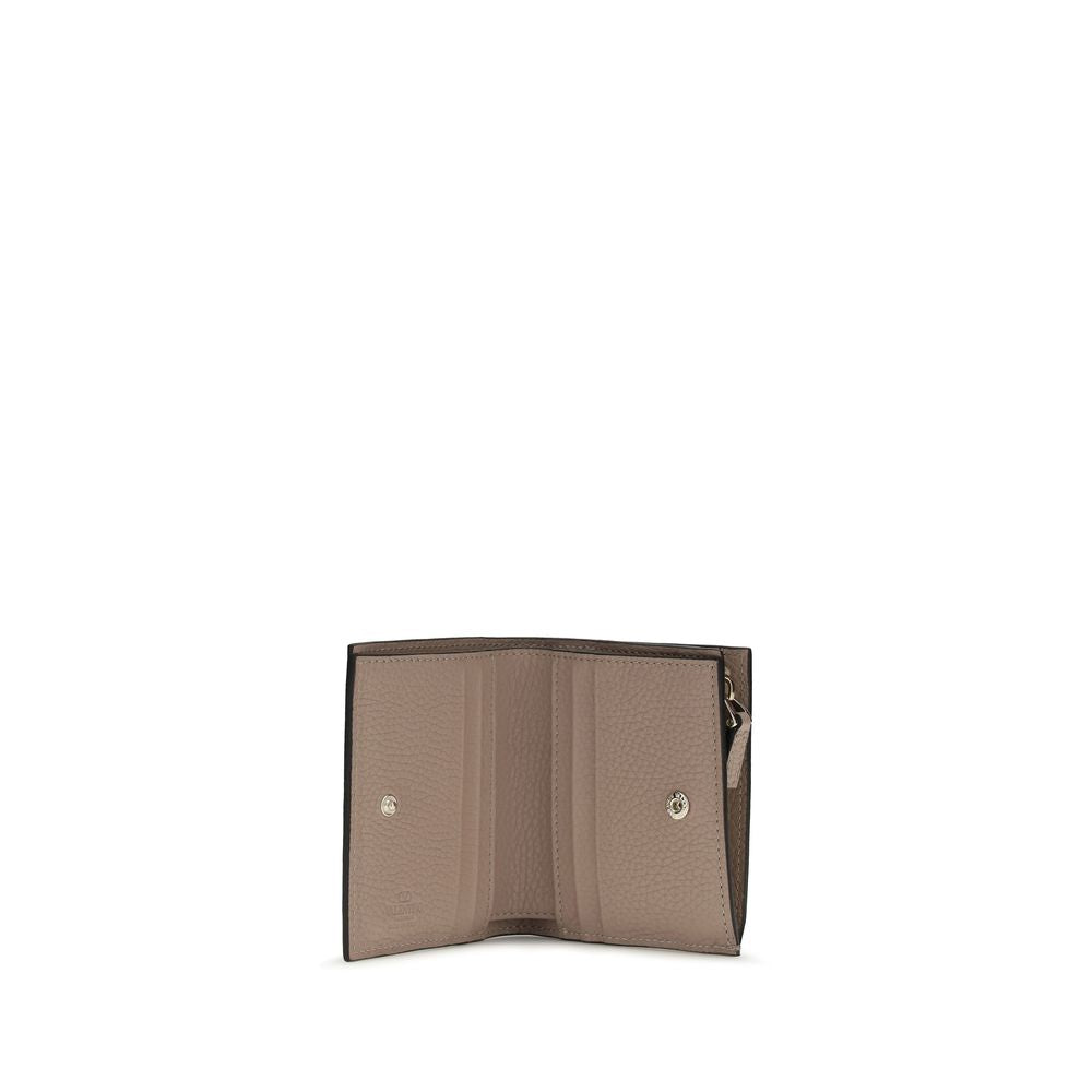 Rockstud Grained Leather Wallet