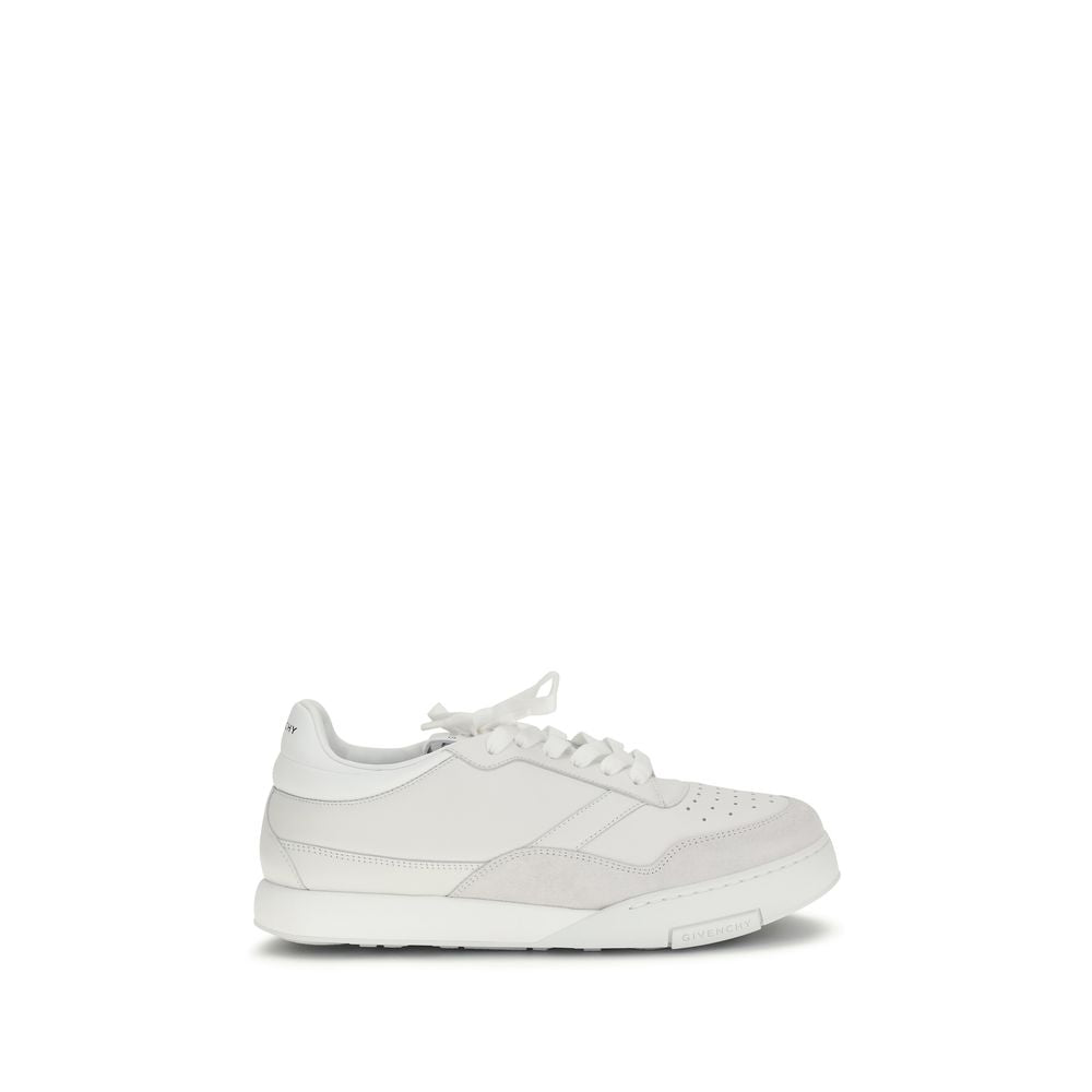 White Calf Leather Low Top Sneakers