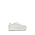 White Calf Leather Low Top Sneakers