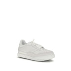 White Calf Leather Low Top Sneakers