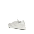White Calf Leather Low Top Sneakers