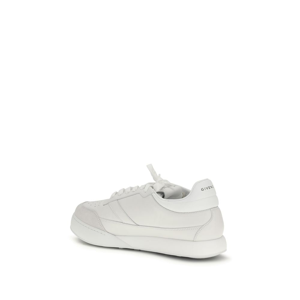 White Calf Leather Low Top Sneakers
