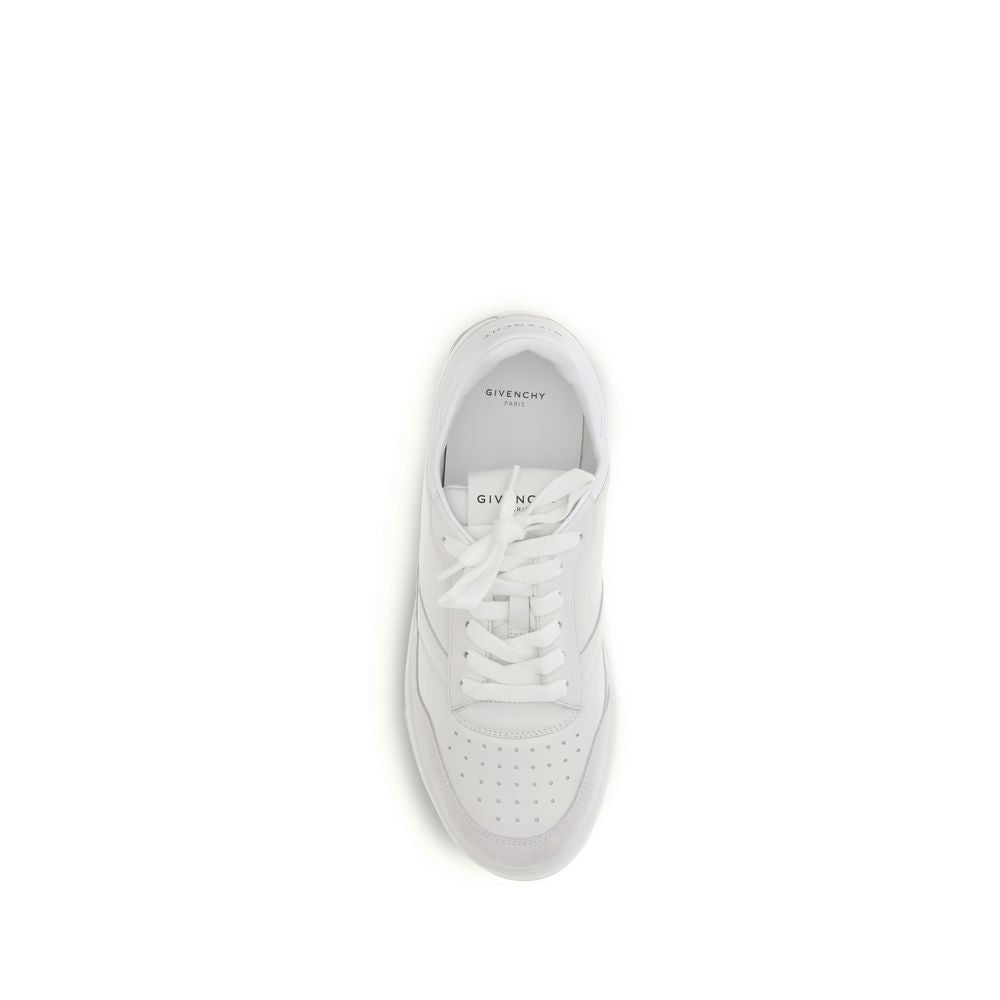 White Calf Leather Low Top Sneakers