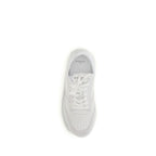 White Calf Leather Low Top Sneakers