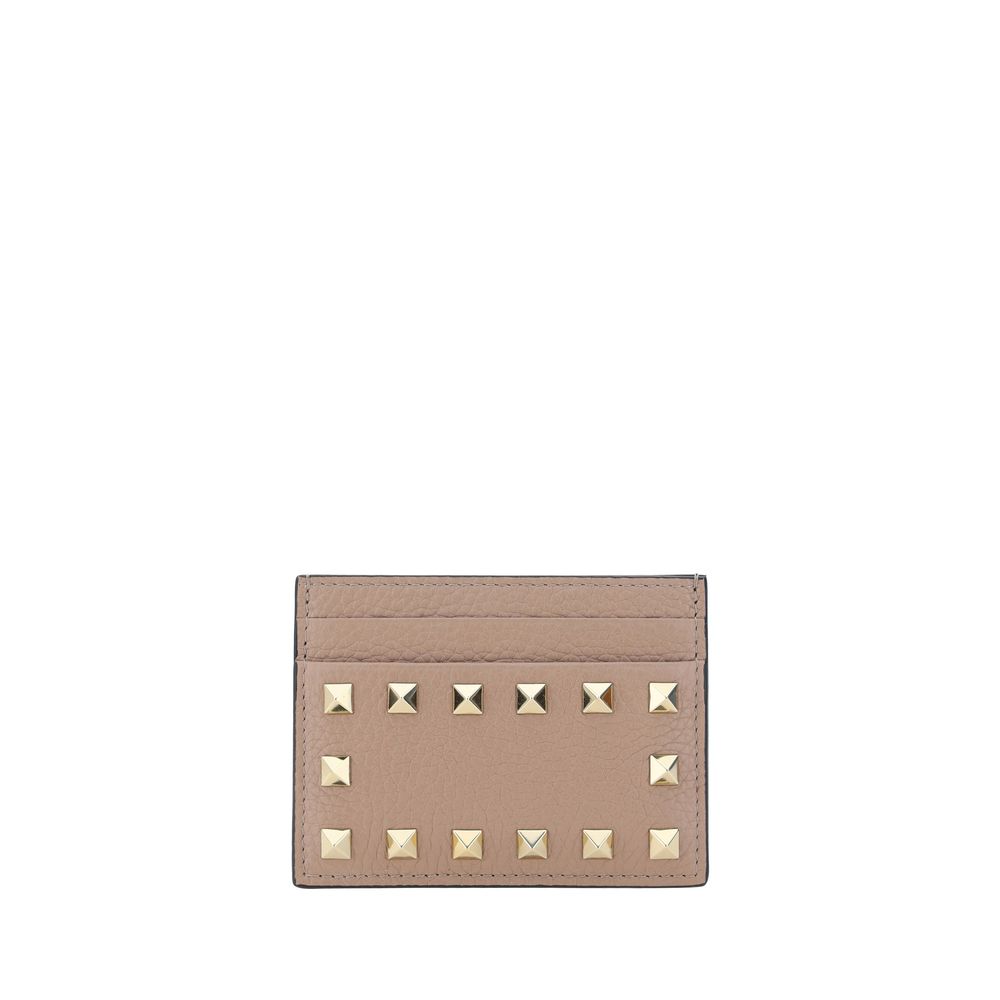 Calf Leather Rockstud Card Holder
