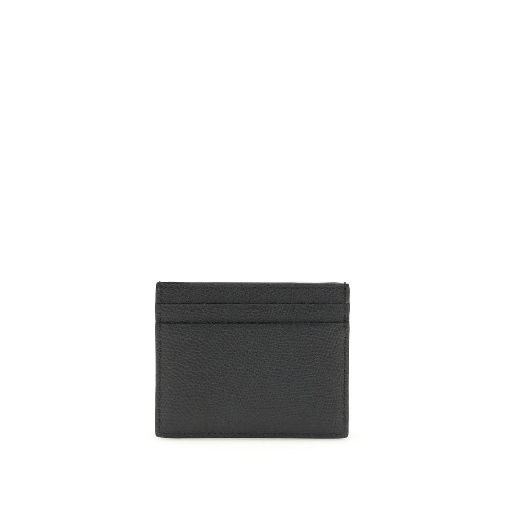 VLogo Signature Grained Leather Card Holder