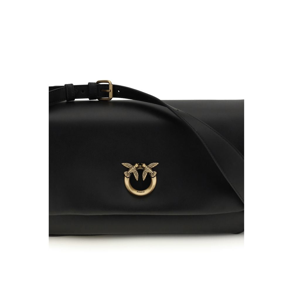 Baguette Soft Shoulder Bag In Black Calf Leather