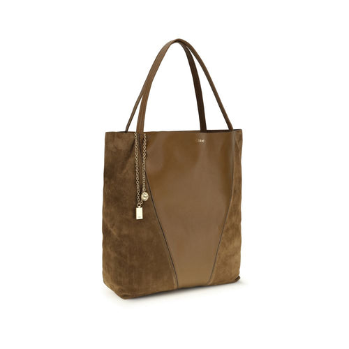 Grenadine Leather and Suede Spin Tote