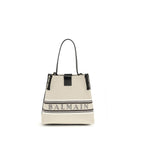 Beige Cotton Release Bucket Bag