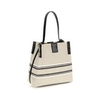 Beige Cotton Release Bucket Bag