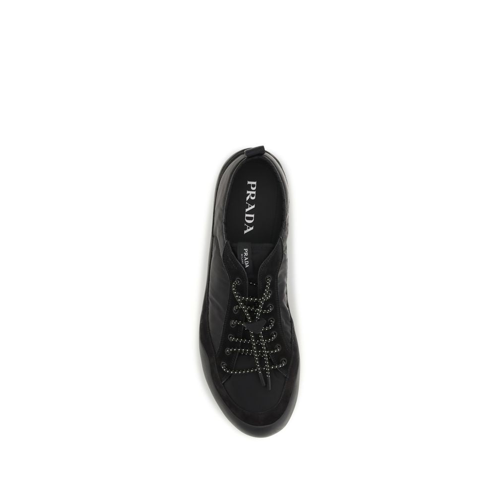 Recycled Polyamide & Calf Leather Athletic Sneakers
