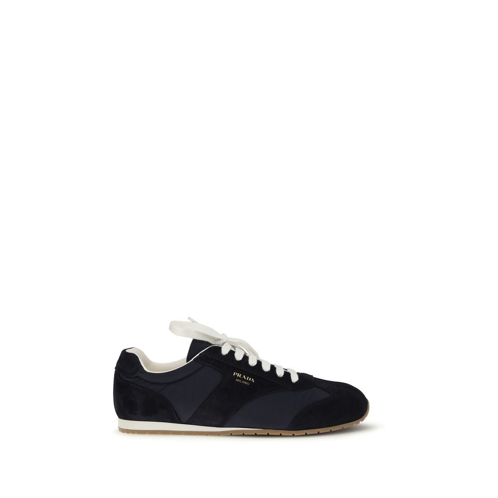 Two-Tone Suede & Fabric Calf Leather Sneakers