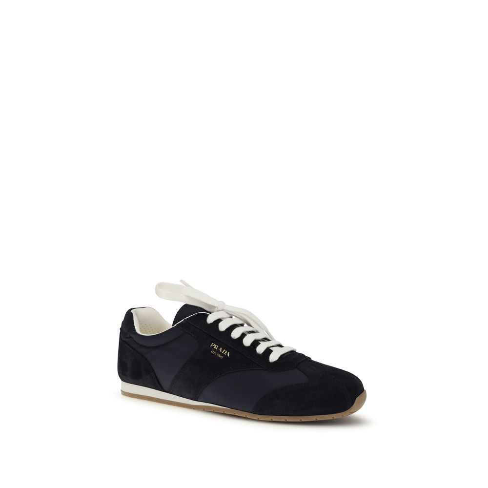Two-Tone Suede & Fabric Calf Leather Sneakers