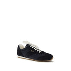 Two-Tone Suede & Fabric Calf Leather Sneakers