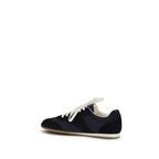 Two-Tone Suede & Fabric Calf Leather Sneakers