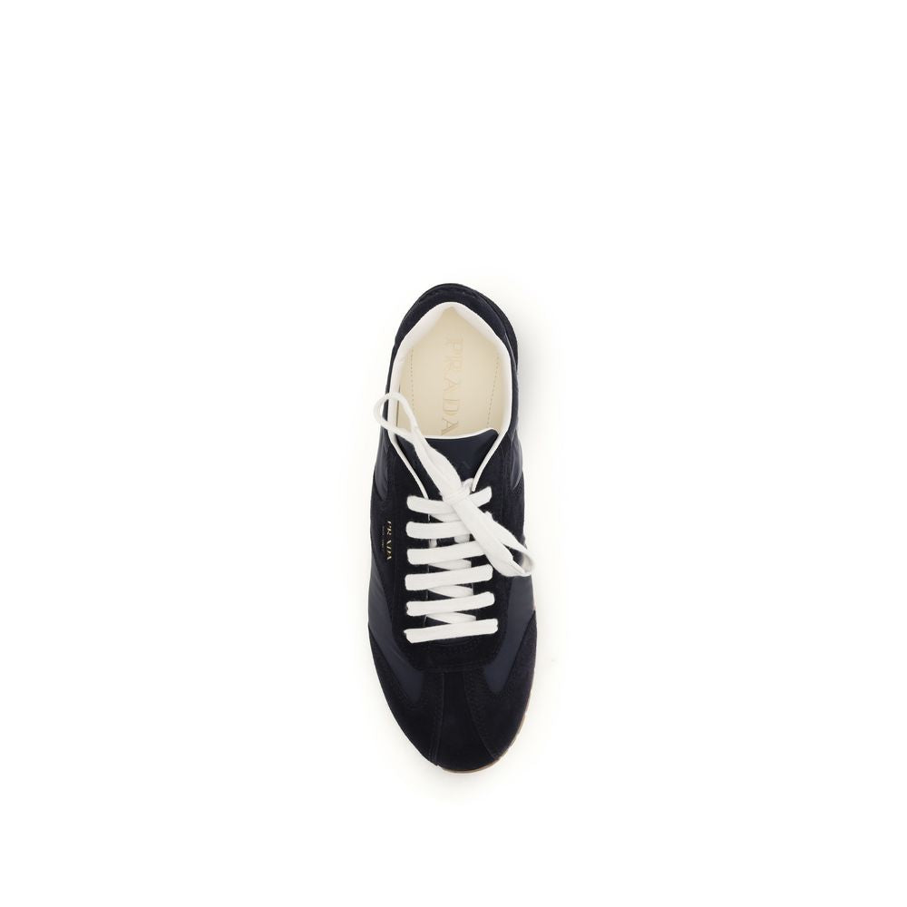 Two-Tone Suede & Fabric Calf Leather Sneakers