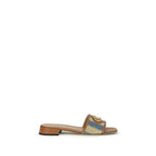 Multicolor VLogo Signature Raffia Slide Sandals