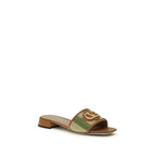 VLogo Signature Raffia Slide Sandals