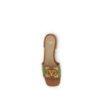 VLogo Signature Raffia Slide Sandals