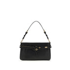 Black Calf Leather Shoulder Bag