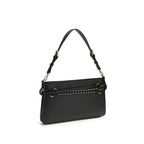 Black Calf Leather Shoulder Bag