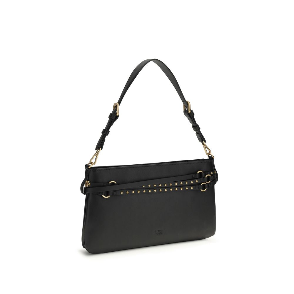 Black Calf Leather Shoulder Bag