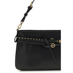 Black Calf Leather Shoulder Bag