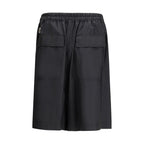 Black Kilt Bermuda Shorts