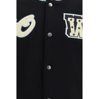 Varsity Star Logo Leather and Wool Jacket