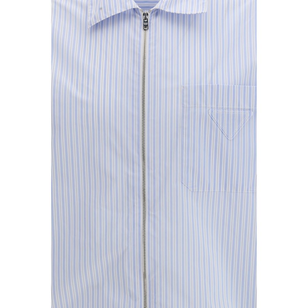 Blue Striped Polyamide Shirt