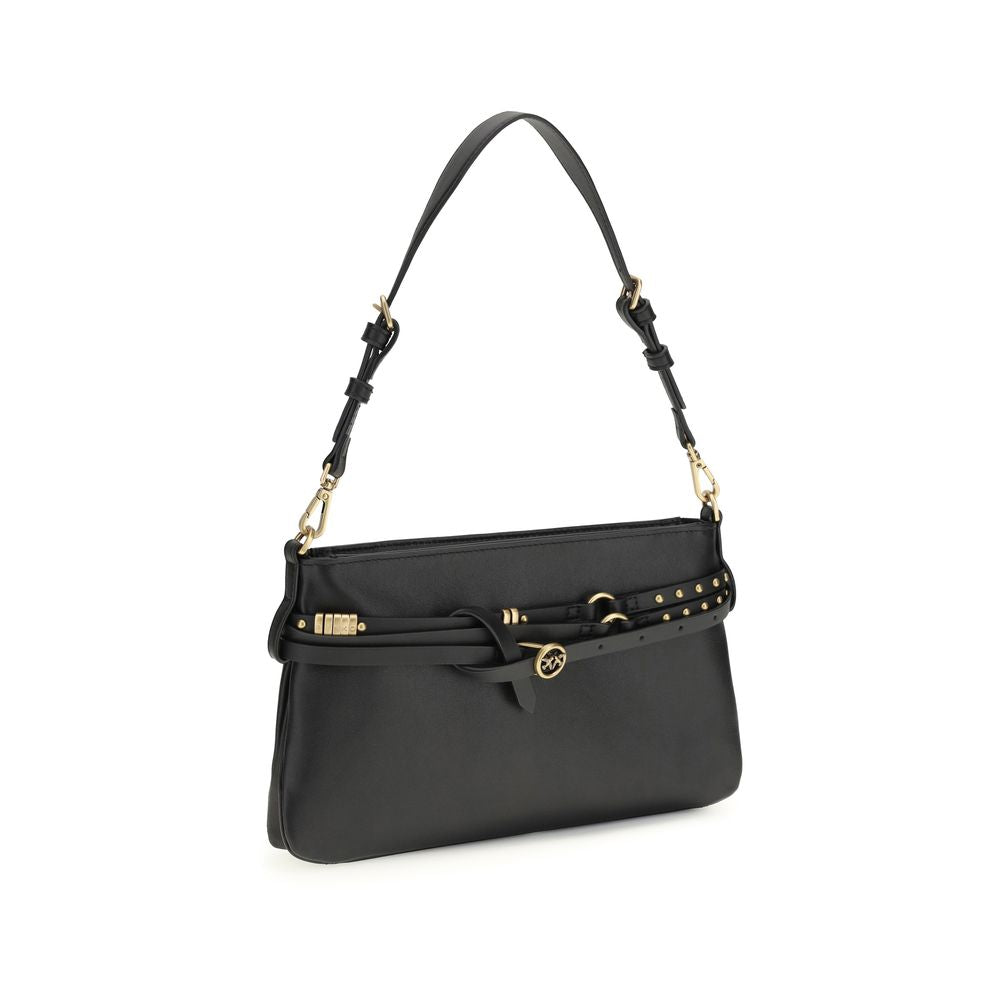 Black Calf Leather Shoulder Bag