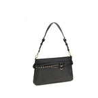Black Calf Leather Shoulder Bag
