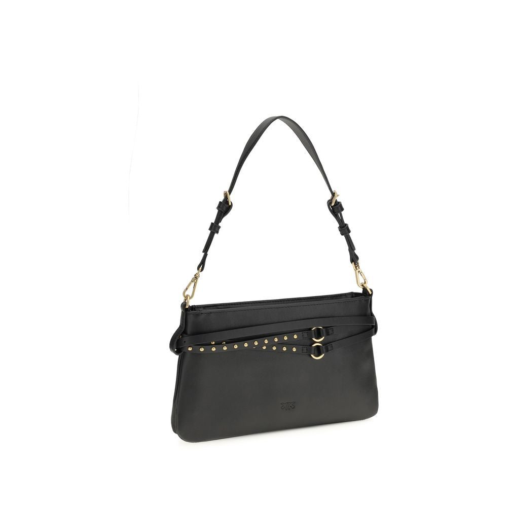 Black Calf Leather Shoulder Bag