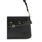 Black Calf Leather Shoulder Bag