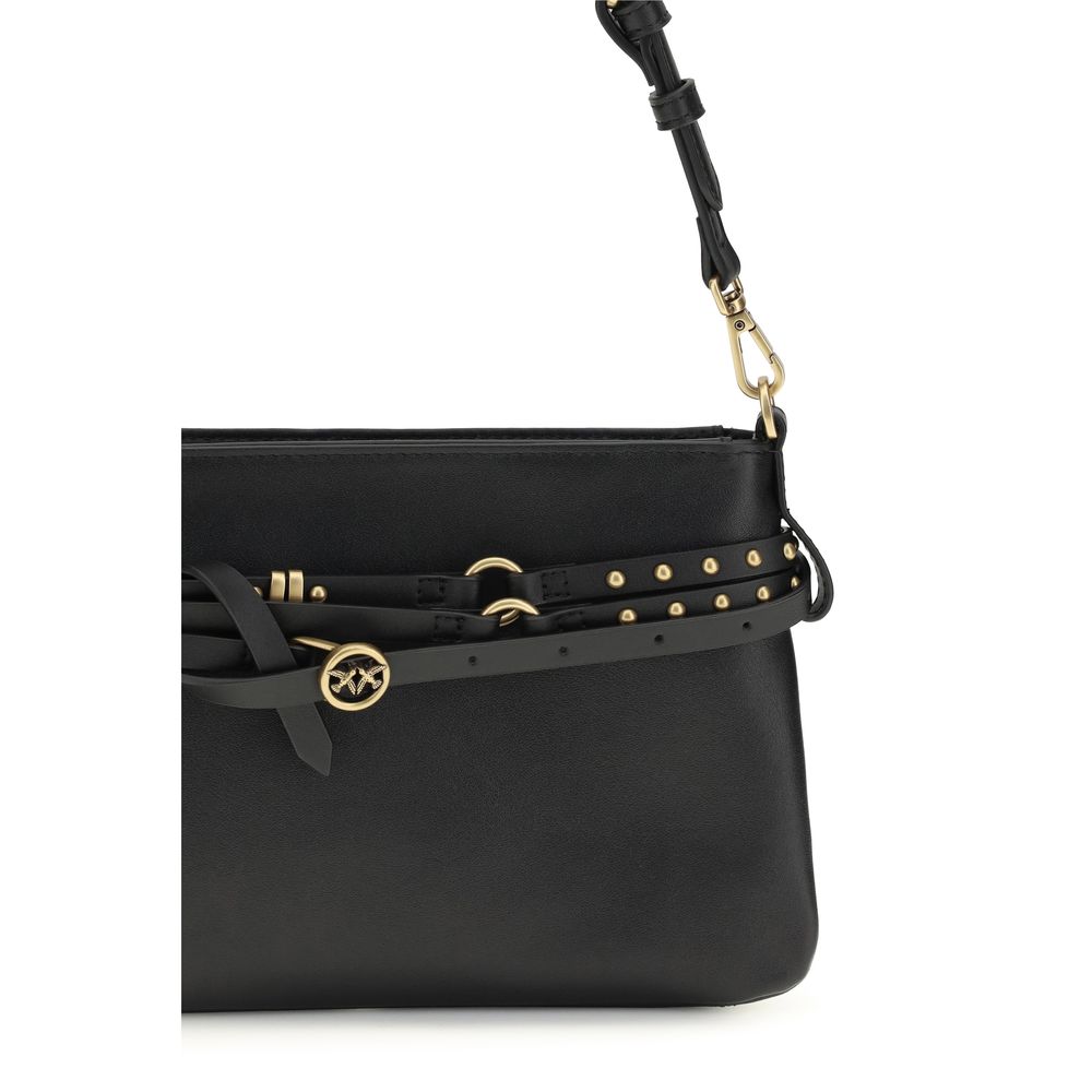 Black Calf Leather Shoulder Bag