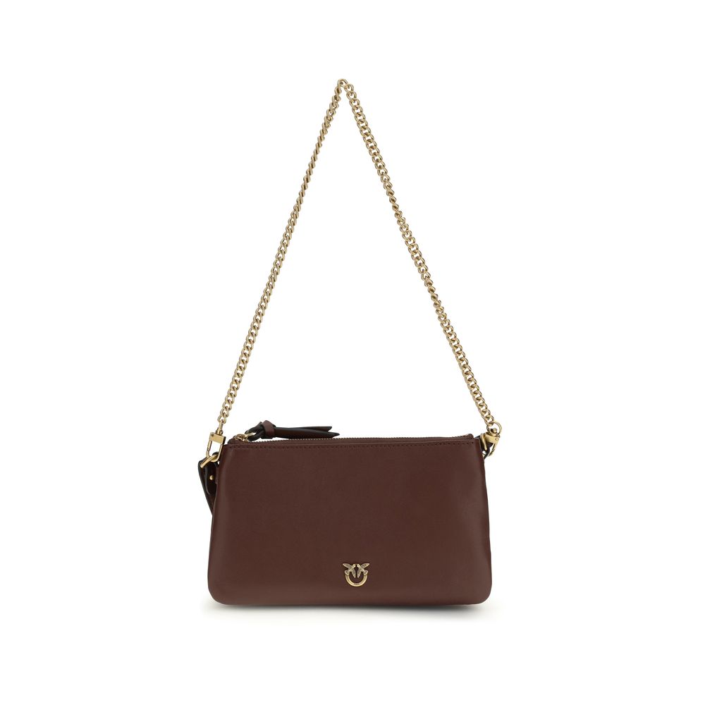 Mini Double Bag In Brown Calf Leather