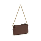 Mini Double Bag In Brown Calf Leather
