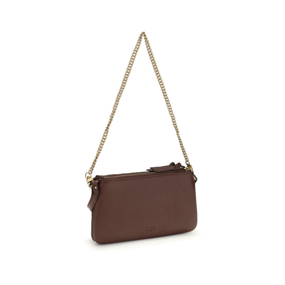 Mini Double Bag In Brown Calf Leather