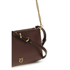 Mini Double Bag In Brown Calf Leather