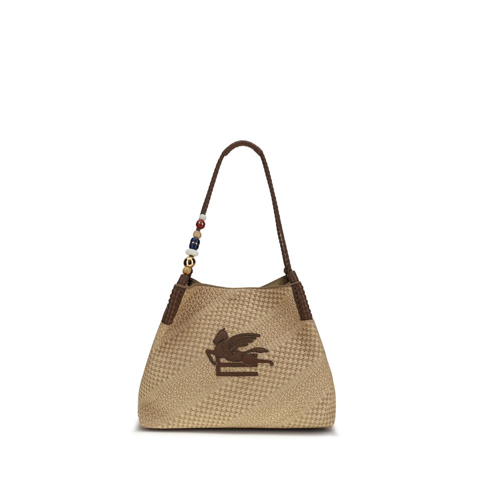 Raffia Large Libra Shoulder Bag