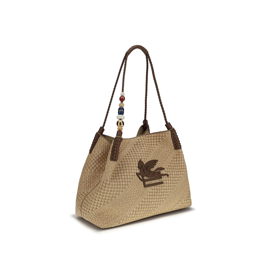 Raffia Large Libra Shoulder Bag