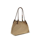 Raffia Large Libra Shoulder Bag