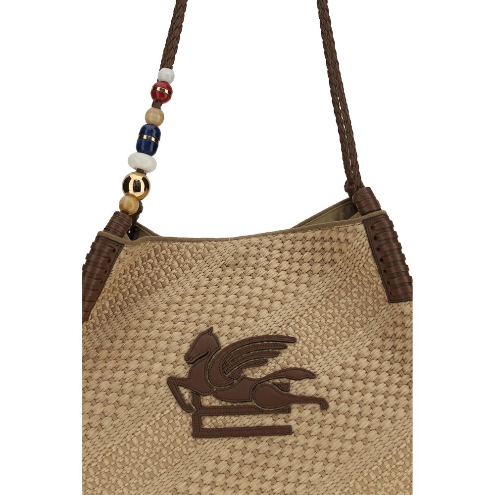 Raffia Large Libra Shoulder Bag