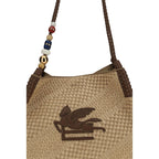Raffia Large Libra Shoulder Bag